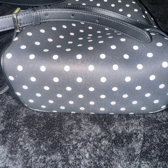 Kate Spade Black and White Polka Dot Backpack with Red Bow - Picture 3 of 6